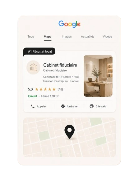 Cabinet fiduciaire — #1 résultat local sur Google Maps